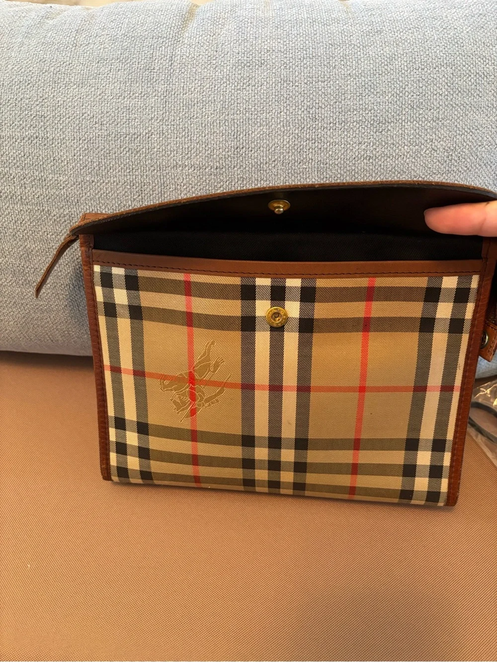 Vintage Burberry Cosmetic / Makeup Pouch